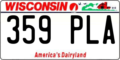 WI license plate 359PLA