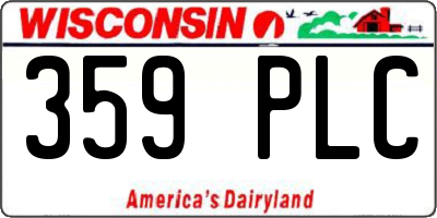 WI license plate 359PLC