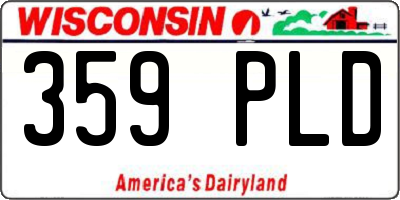 WI license plate 359PLD