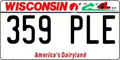 WI license plate 359PLE