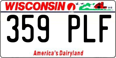 WI license plate 359PLF