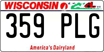 WI license plate 359PLG