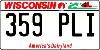 WI license plate 359PLI
