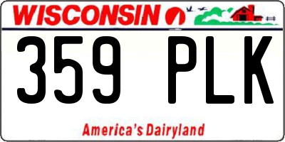 WI license plate 359PLK