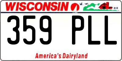 WI license plate 359PLL
