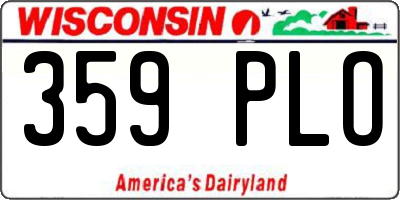 WI license plate 359PLO