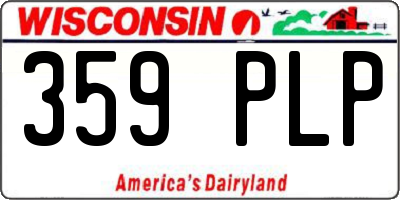 WI license plate 359PLP