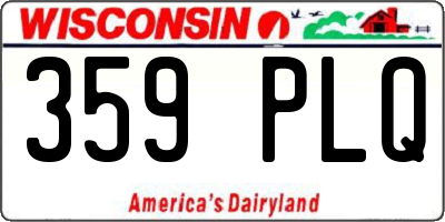 WI license plate 359PLQ