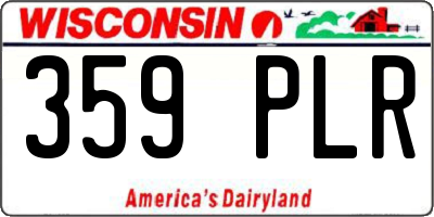 WI license plate 359PLR