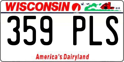 WI license plate 359PLS