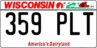 WI license plate 359PLT