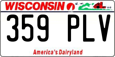WI license plate 359PLV