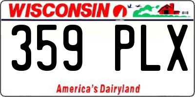 WI license plate 359PLX
