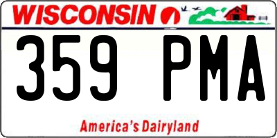 WI license plate 359PMA