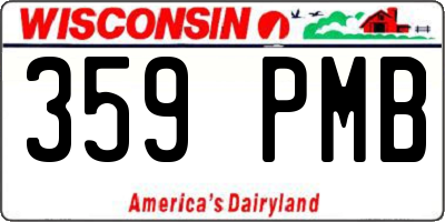 WI license plate 359PMB
