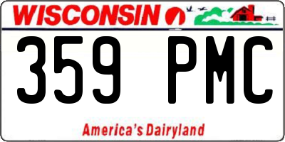 WI license plate 359PMC