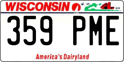 WI license plate 359PME