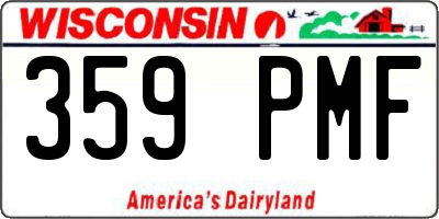 WI license plate 359PMF