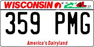 WI license plate 359PMG