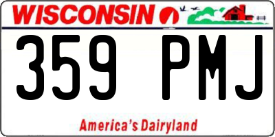 WI license plate 359PMJ