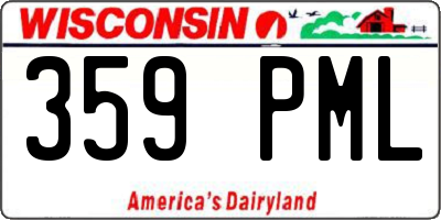 WI license plate 359PML