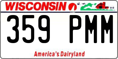 WI license plate 359PMM