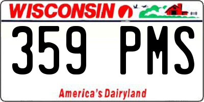 WI license plate 359PMS