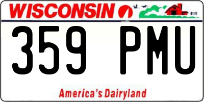 WI license plate 359PMU