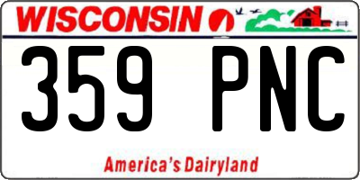 WI license plate 359PNC