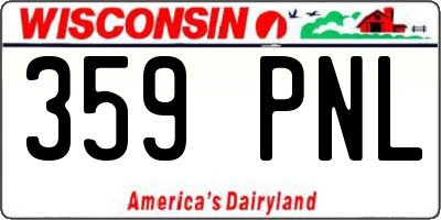 WI license plate 359PNL