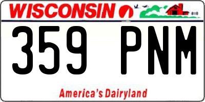 WI license plate 359PNM