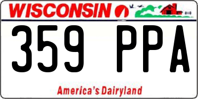 WI license plate 359PPA