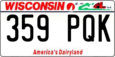 WI license plate 359PQK