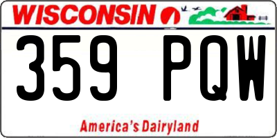 WI license plate 359PQW