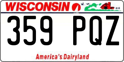 WI license plate 359PQZ