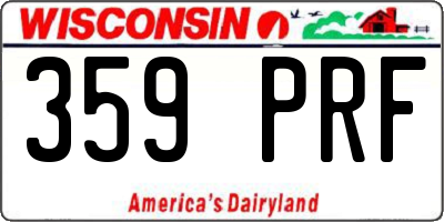 WI license plate 359PRF