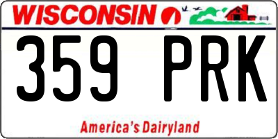 WI license plate 359PRK