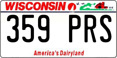 WI license plate 359PRS