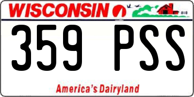 WI license plate 359PSS