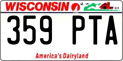 WI license plate 359PTA