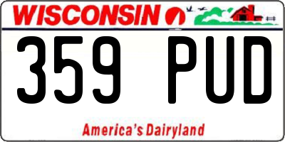 WI license plate 359PUD