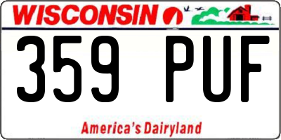 WI license plate 359PUF