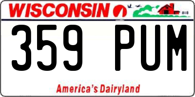 WI license plate 359PUM