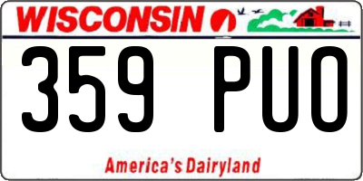 WI license plate 359PUO