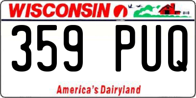 WI license plate 359PUQ