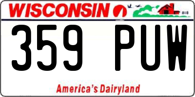 WI license plate 359PUW
