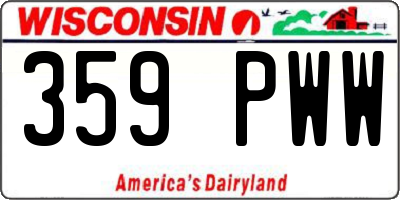 WI license plate 359PWW