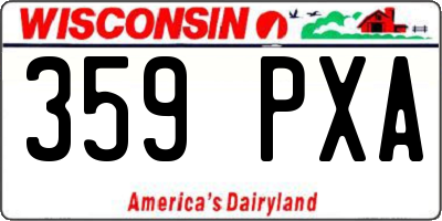 WI license plate 359PXA
