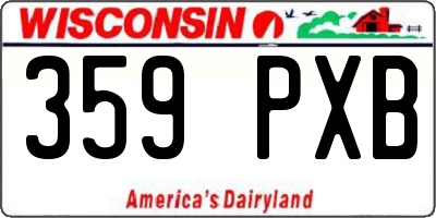 WI license plate 359PXB