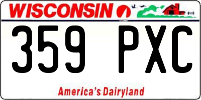 WI license plate 359PXC